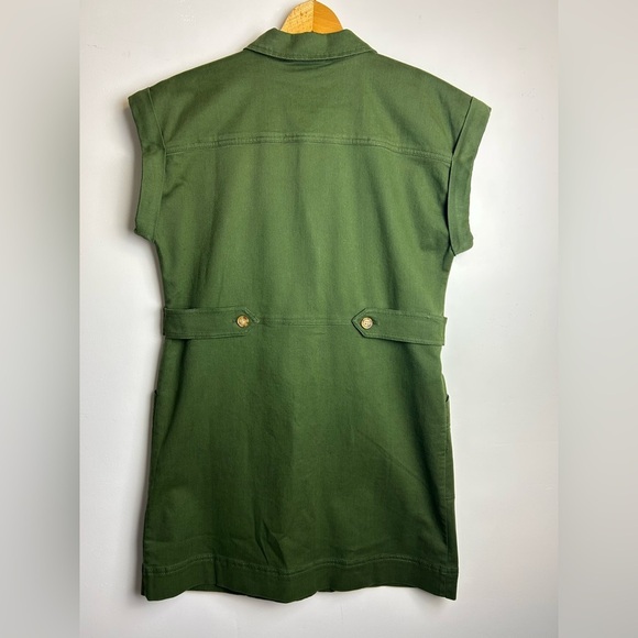 Loft Utility Mini Pocket Shirtdress 8 Green Button-Down Dress Old Money 2024 - Picture 5 of 15